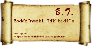 Bodánszki Tóbiás névjegykártya